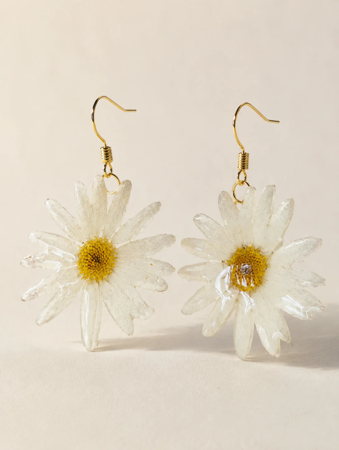 Cream Petal Drop Earrings — hero view