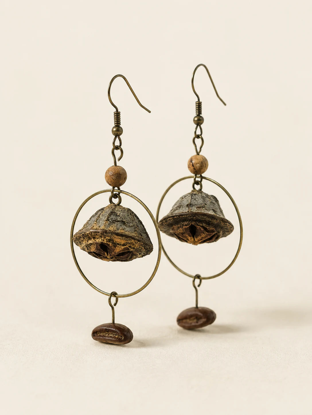 Bell Pod and Bean-Silhouette Earrings — hero view