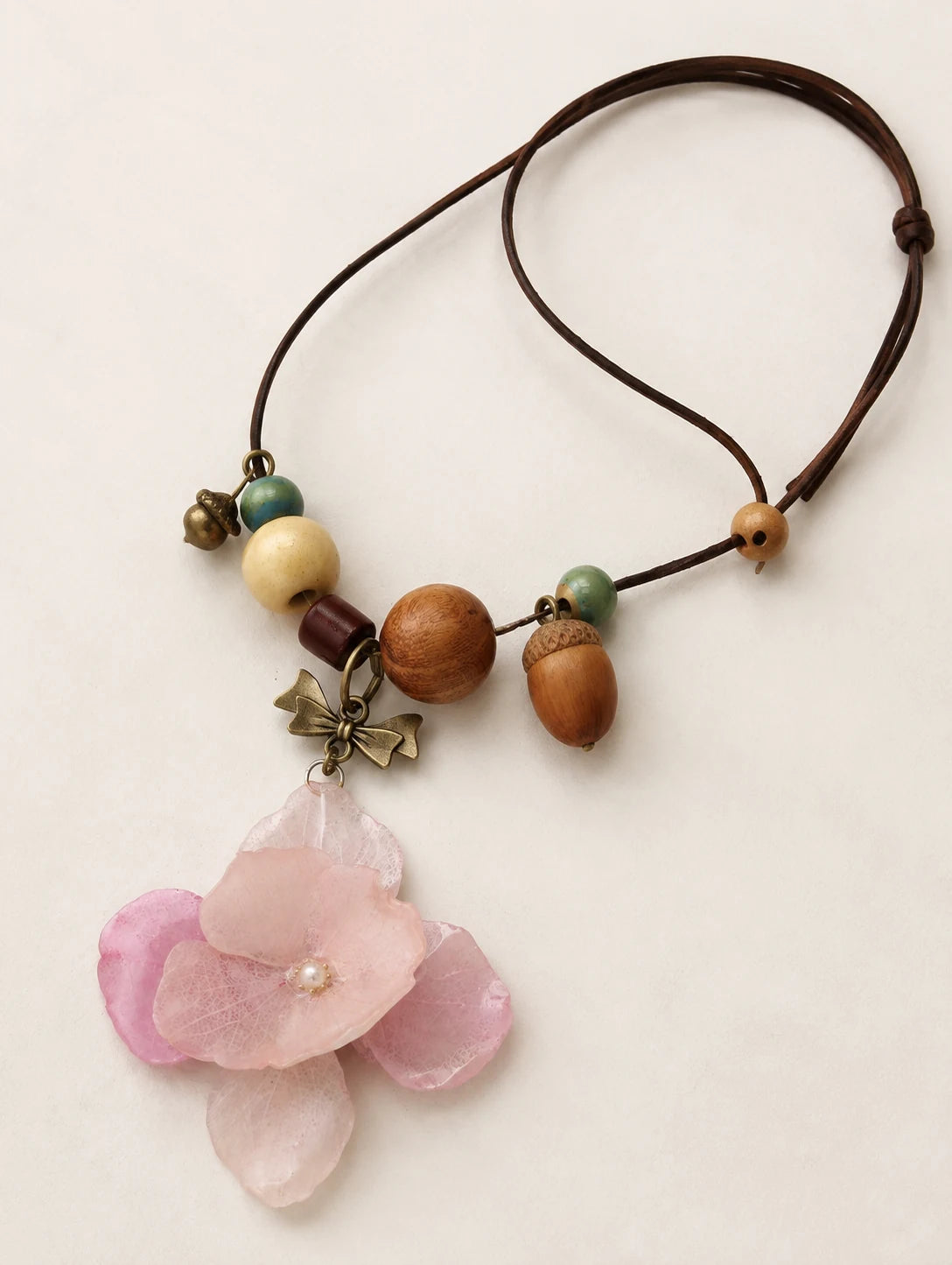 Blush Petal Cluster Necklace — second product angle