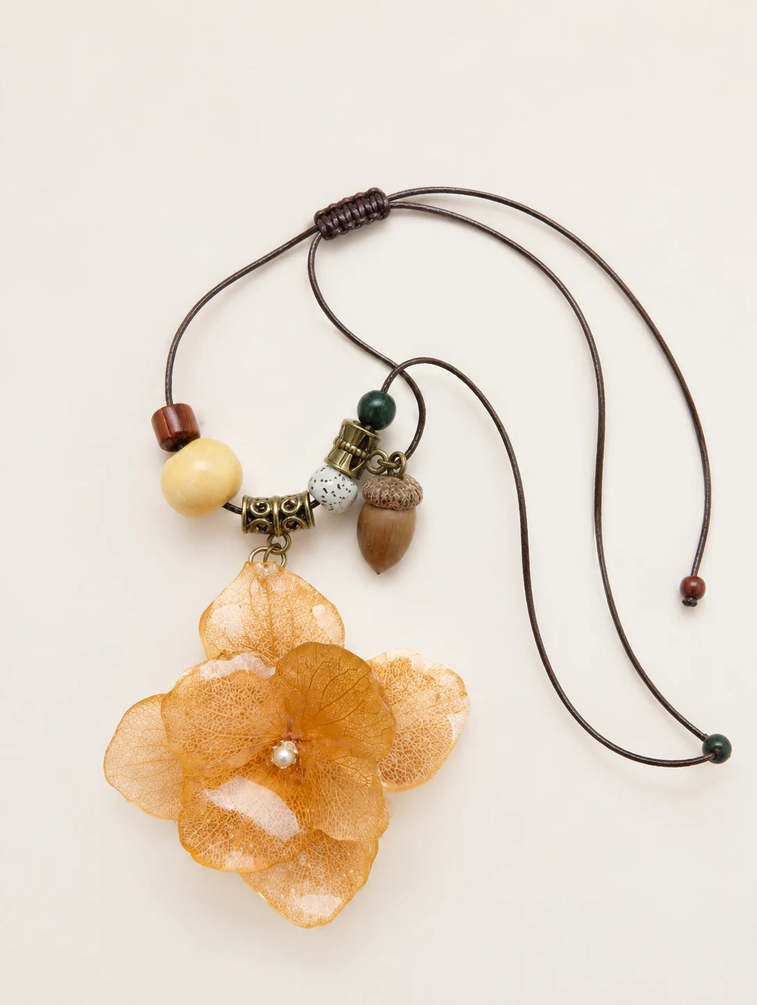 Champagne Petal Cluster Necklace — second product angle