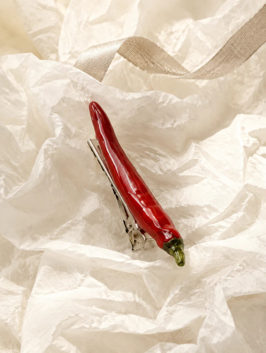 Red Pod Hair Clip — gift styling
