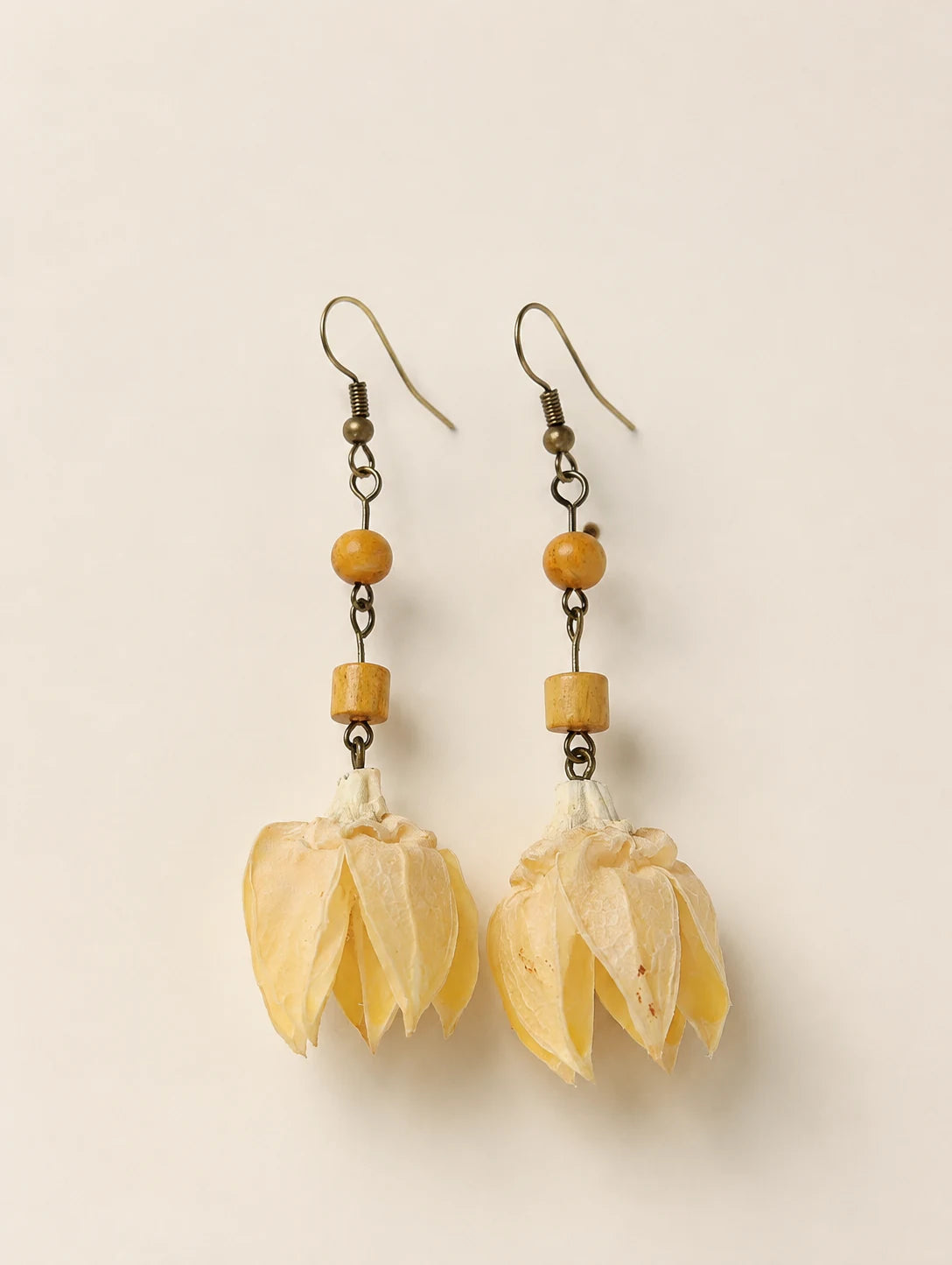 Textured Husk Drop Earrings — alternate angle