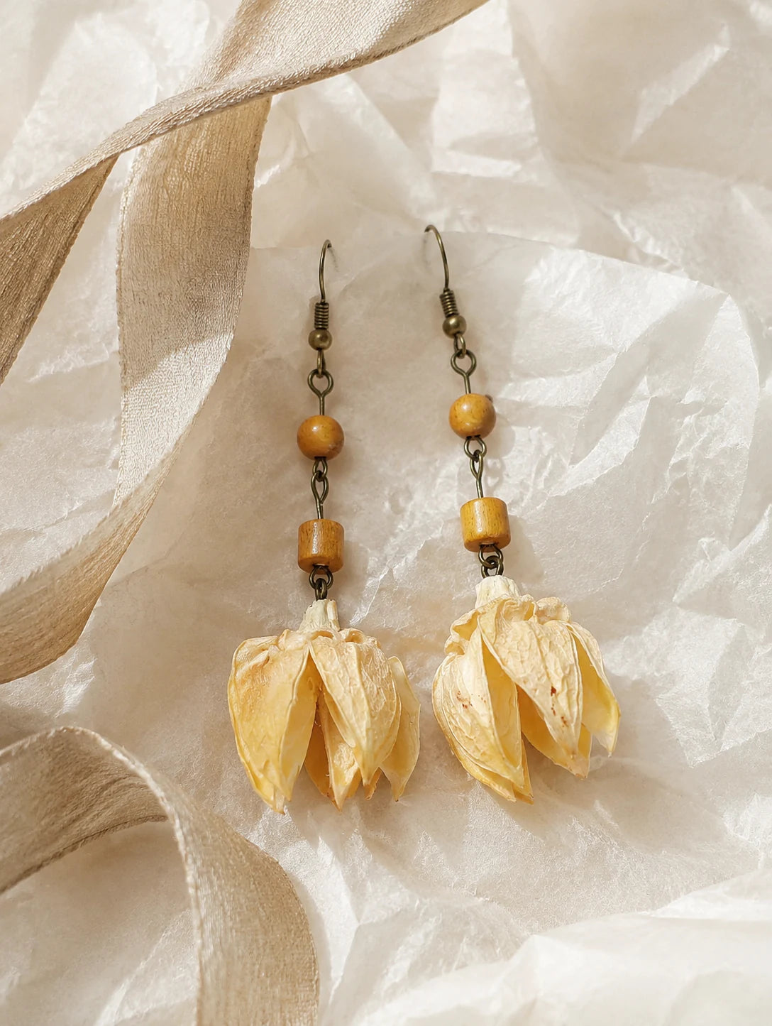 Textured Husk Drop Earrings — gift styling