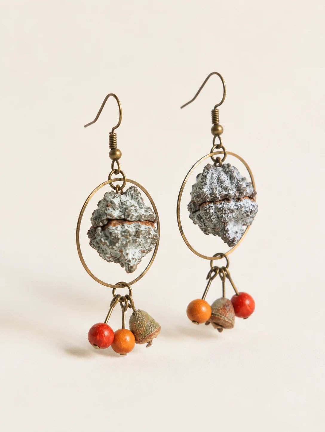 Round Seed-Pod Drop Earrings — hero view