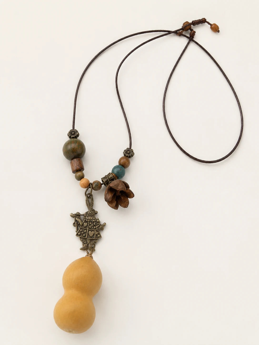 Golden Gourd-Silhouette Necklace — second product angle