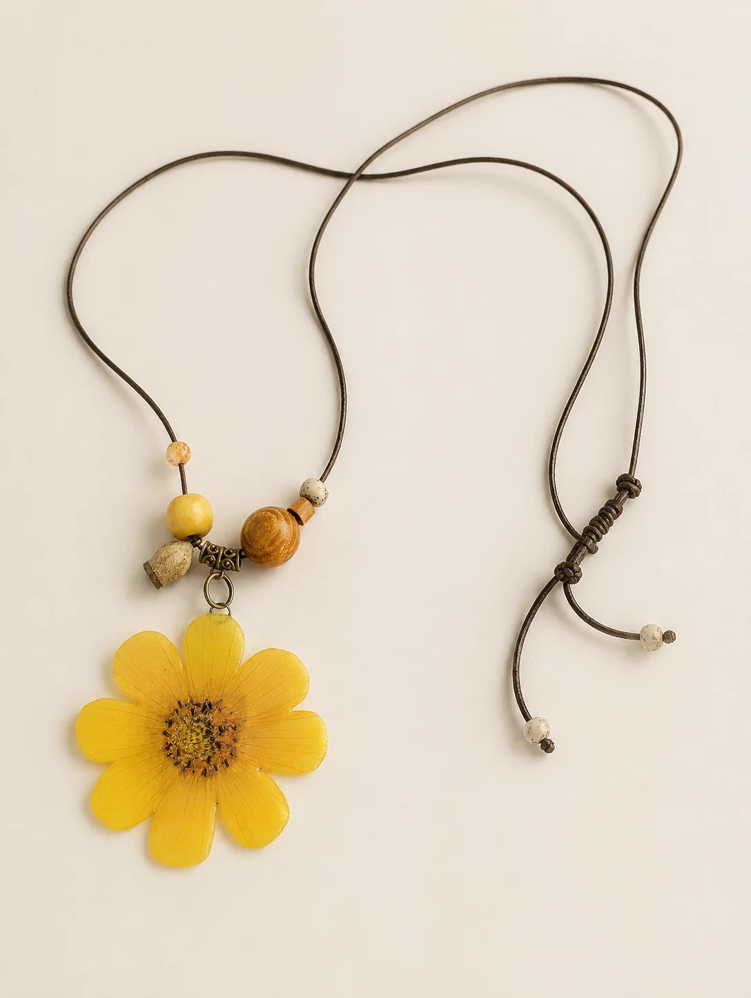 Golden Petal Pendant Necklace — second product angle