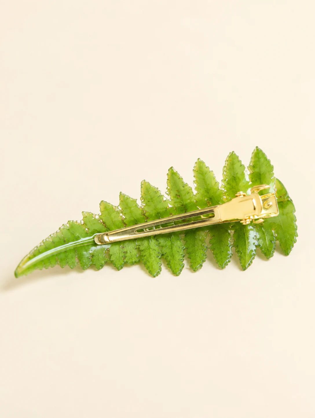 Green Frond Hair Clip — second product angle