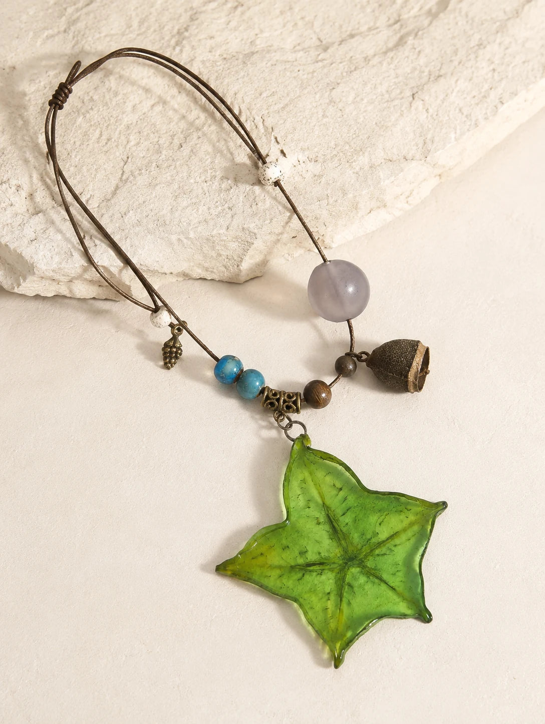 Green Star Slice Necklace — second product angle