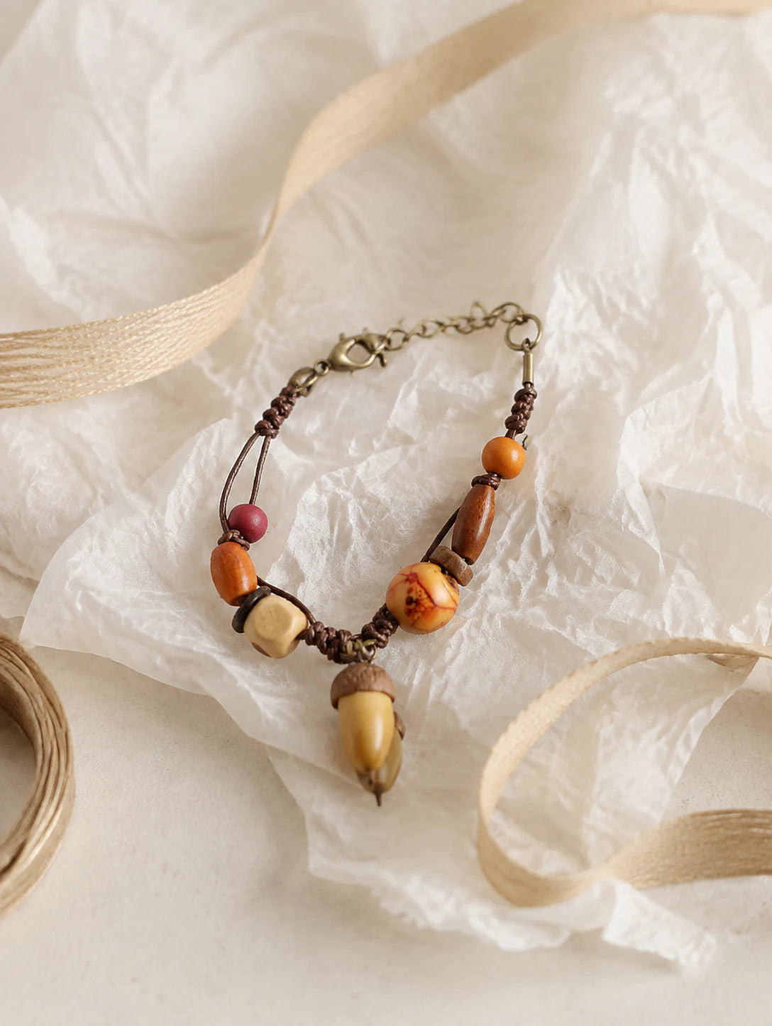 Light Woodland Seed Bracelet — gift styling