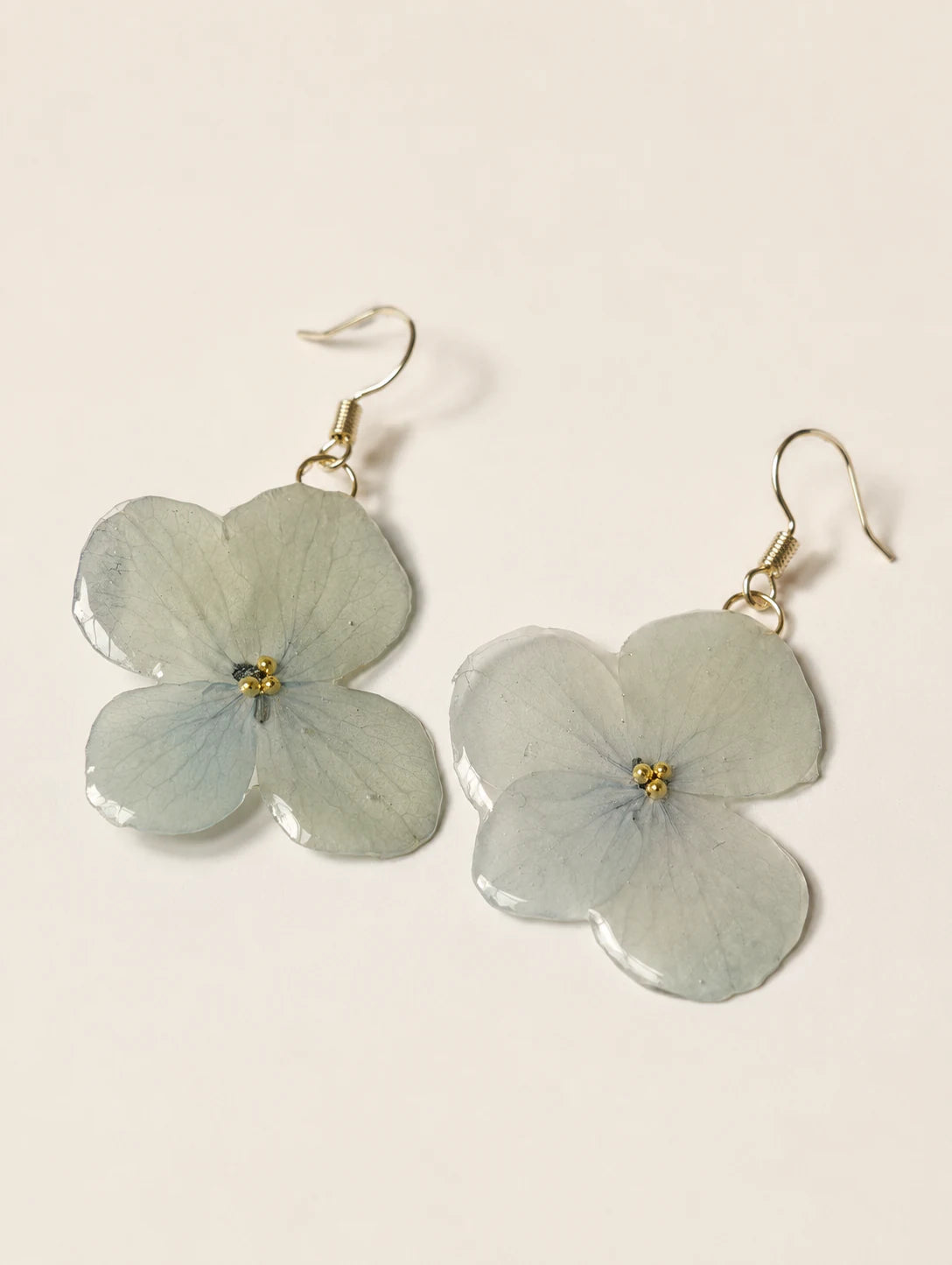 Pale Blue Cluster Petal Earrings — alternate angle