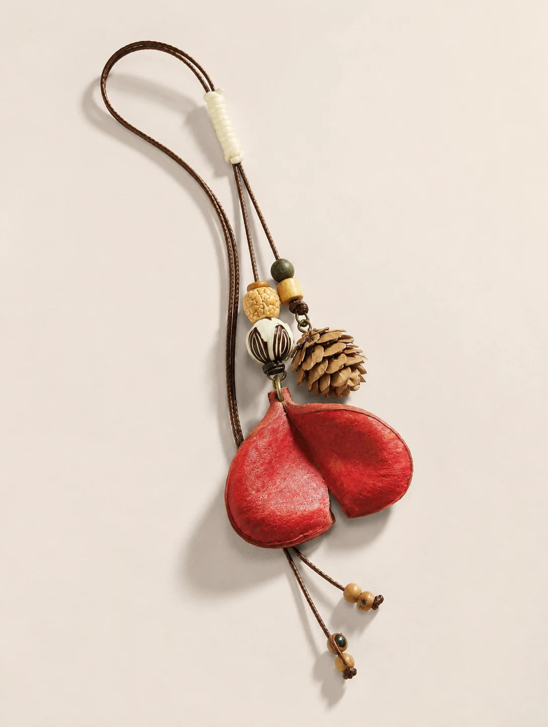 Red Heart-Shaped Pendant Necklace — alternate angle