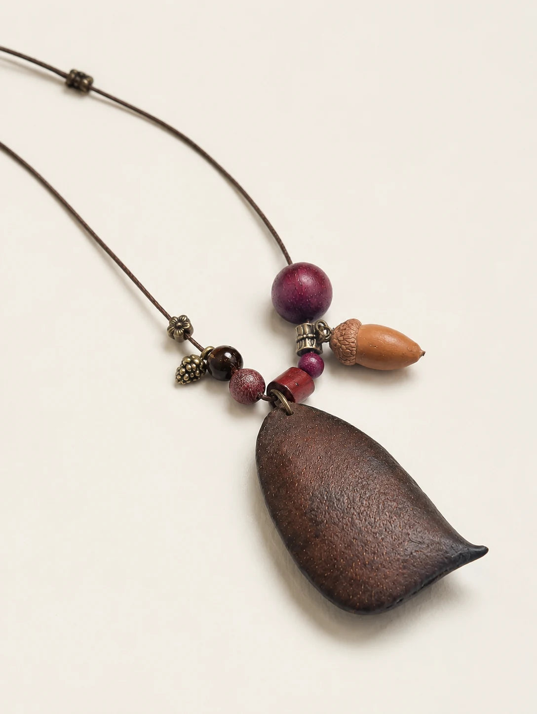 Seed Pod and Acorn Necklace — second product angle