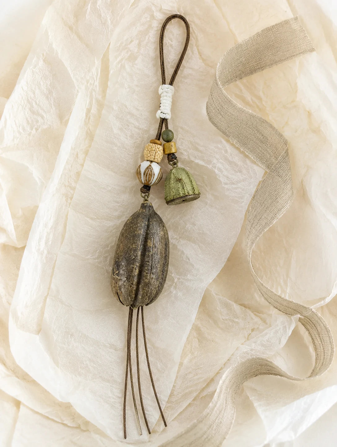 Textured Seed-Pod Pendant Necklace — gift styling