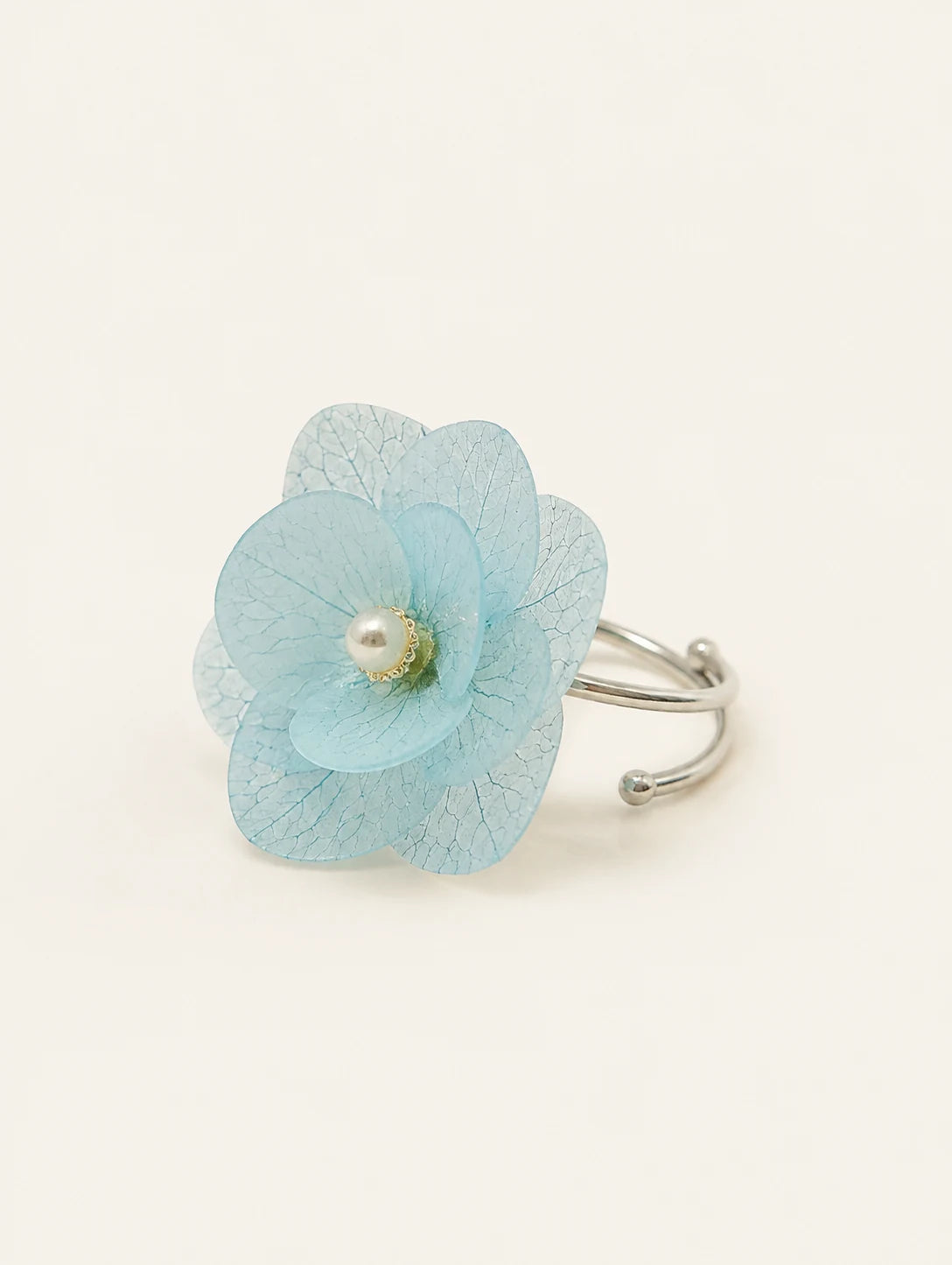 Sky Blue Petal Cluster Ring — second product angle