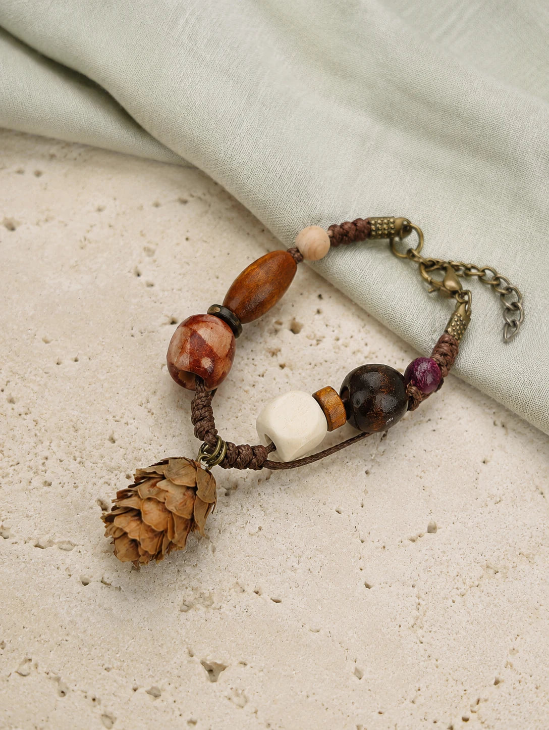 Small Woodland Cone Bracelet — styled view