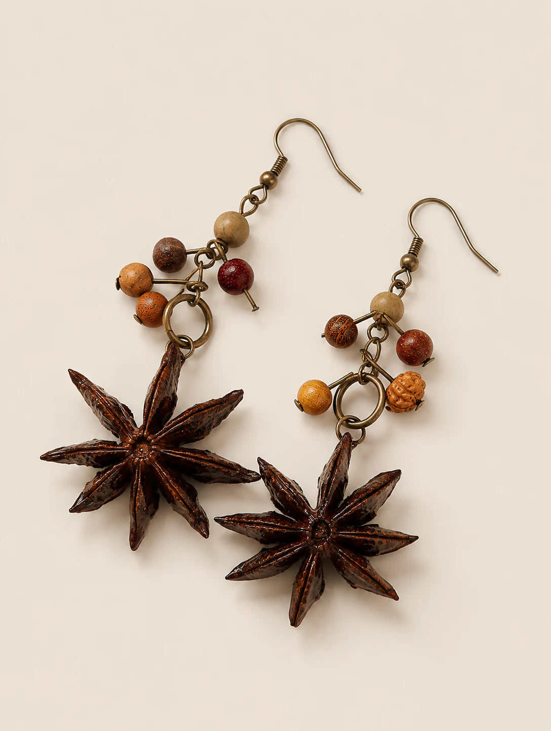 Star Pod Drop Earrings — alternate angle