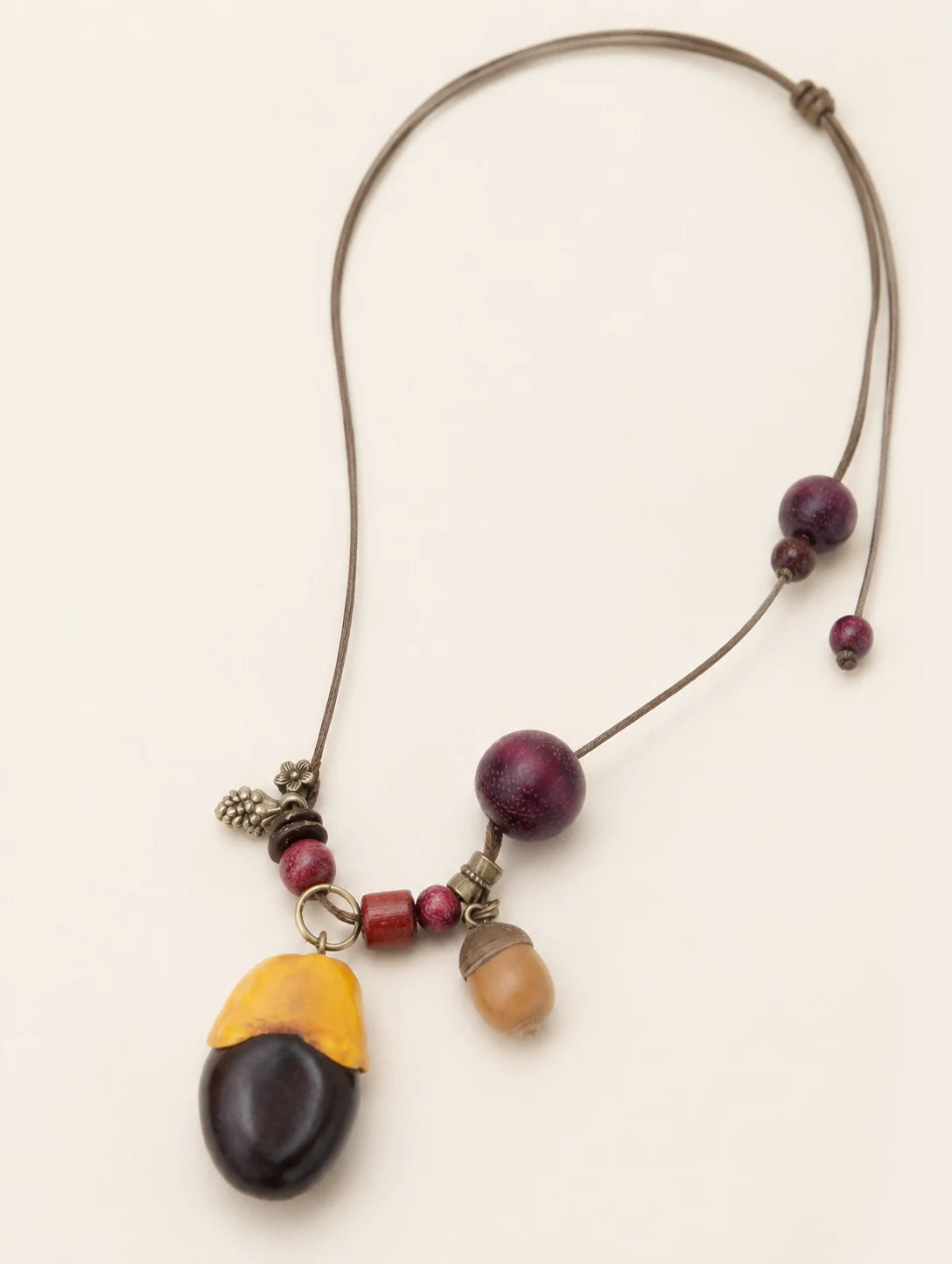 Two-Tone Seed Pendant Necklace — second product angle