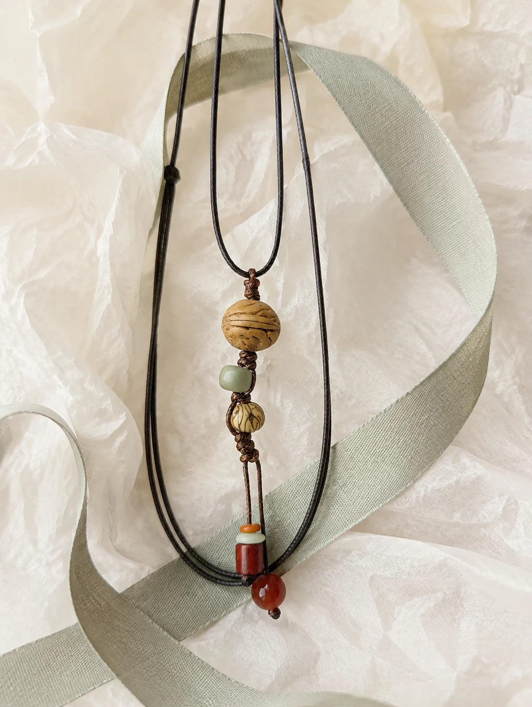 Textured Woodland Pendant Necklace — gift styling
