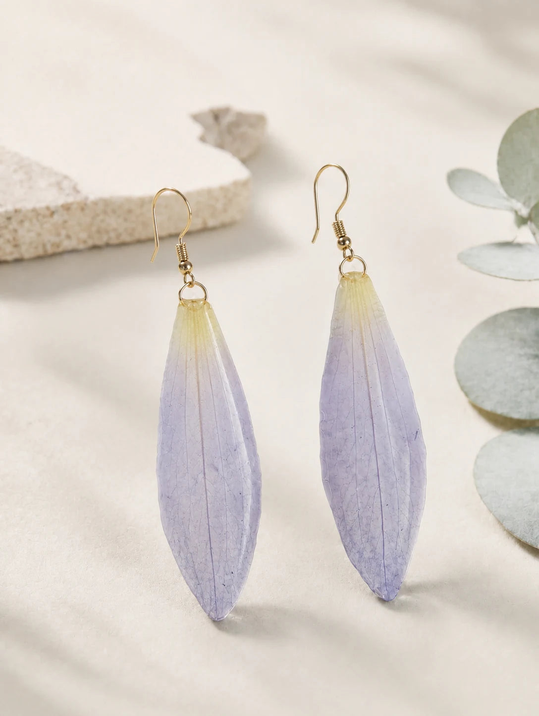 Layered Blush Petal Drop Earrings — hero view