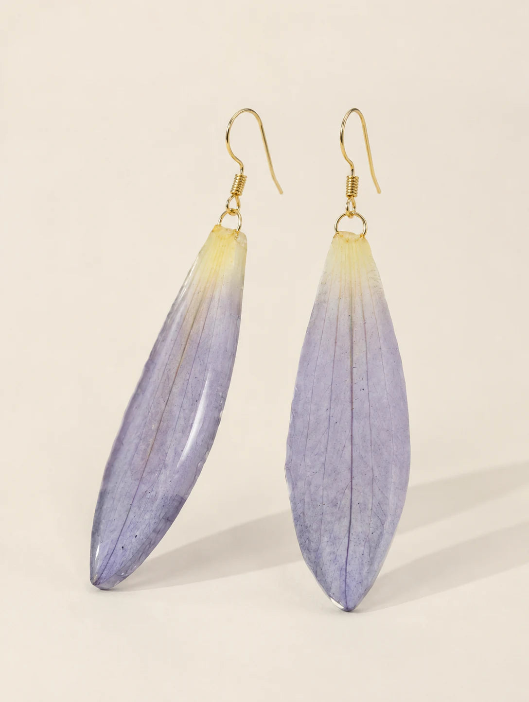 Layered Blush Petal Drop Earrings — alternate angle