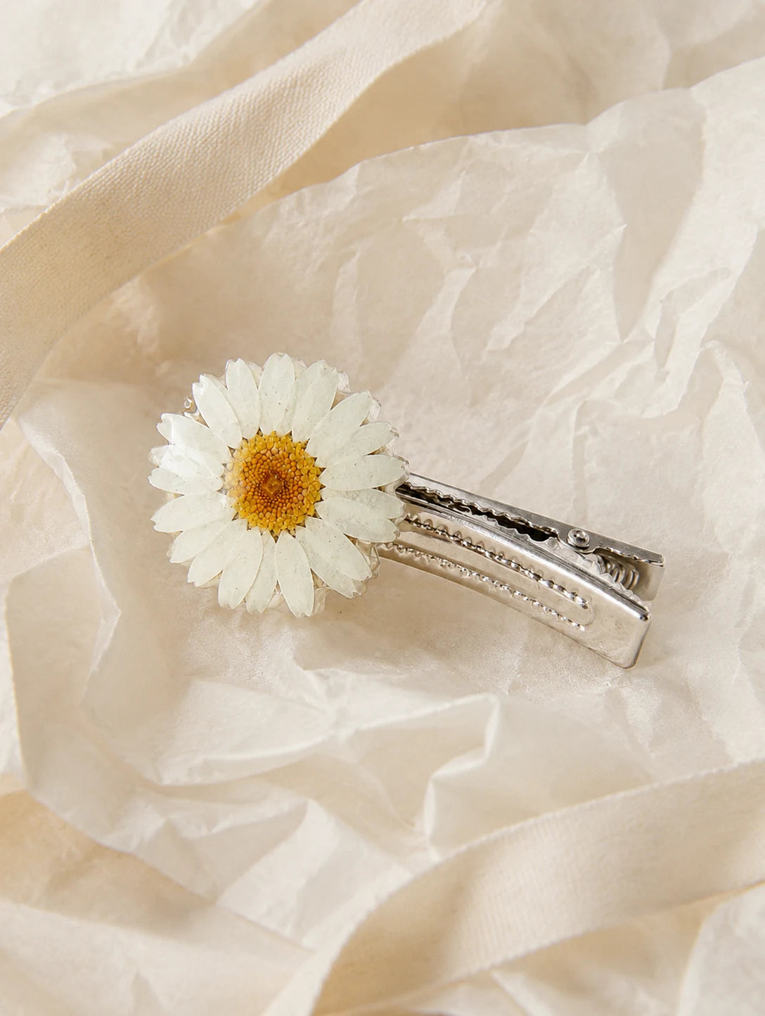 White Petal Duckbill Hair Clip — gift styling
