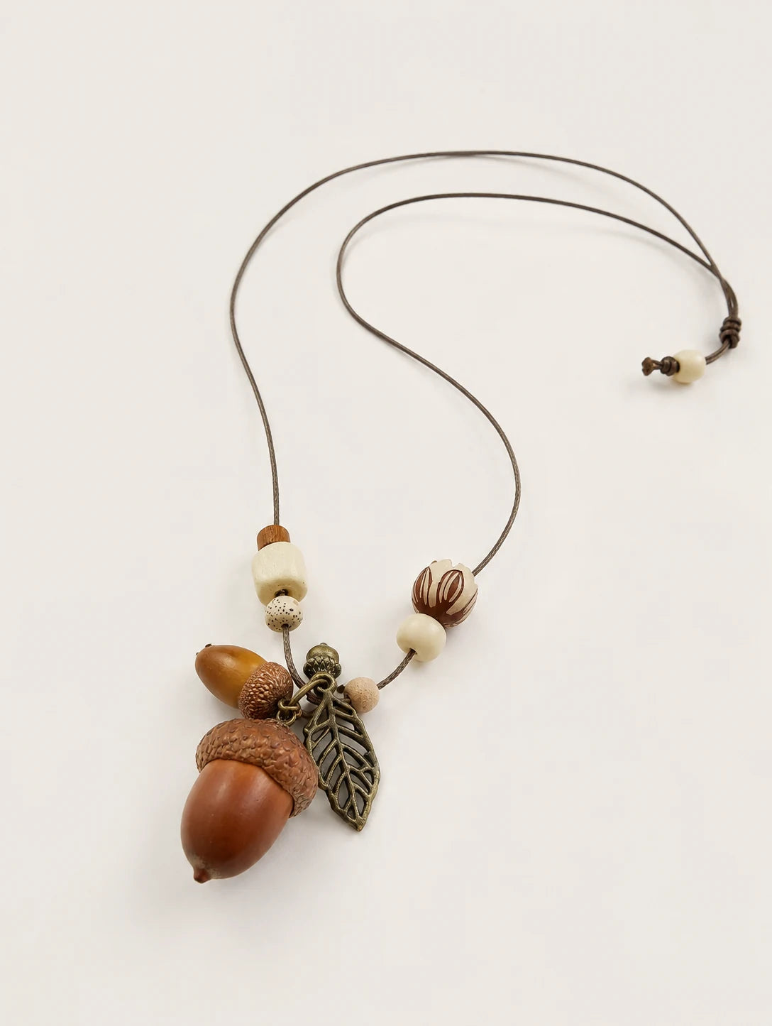 Woodland Acorn Cluster Necklace — second product angle